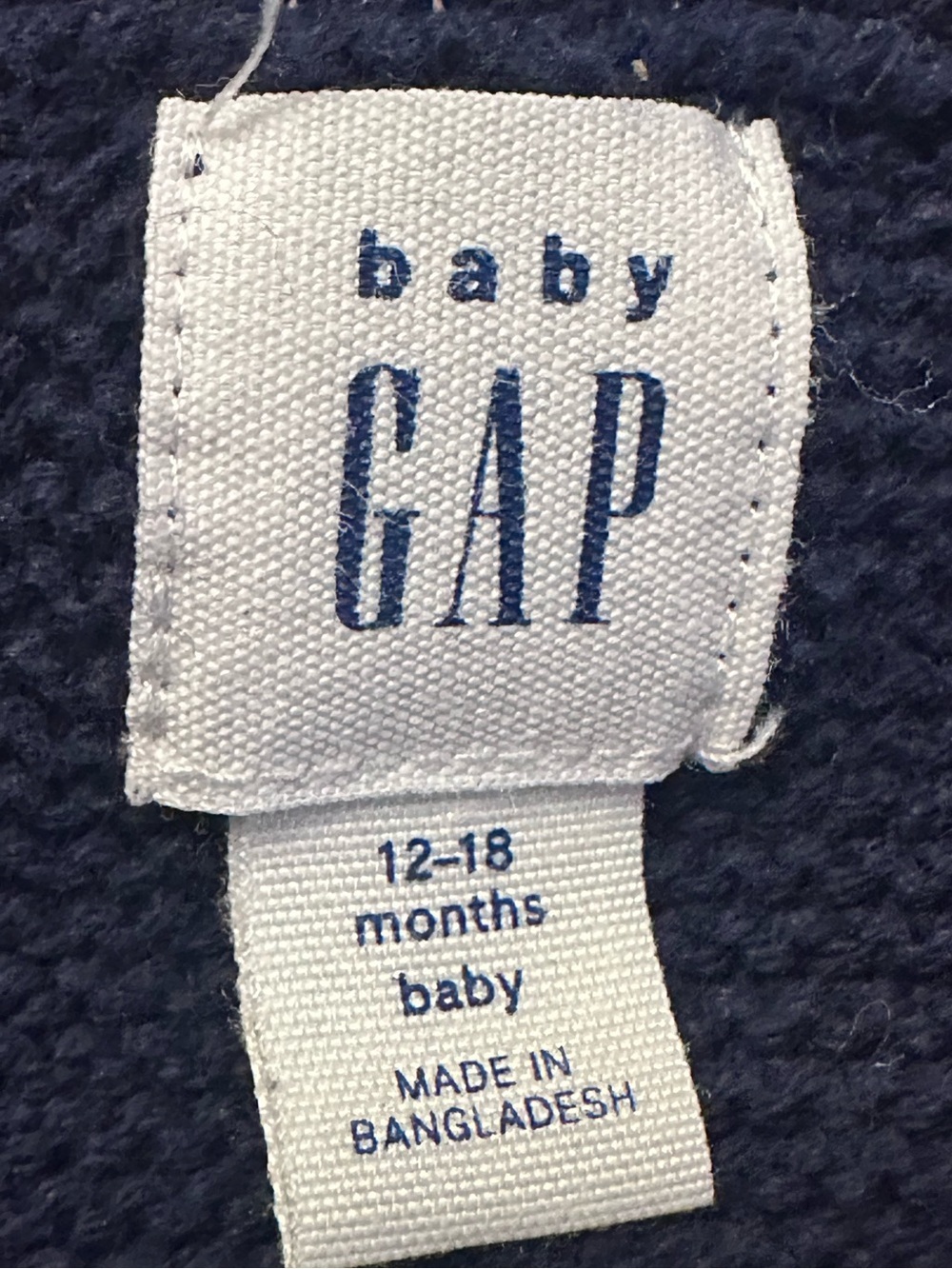 Baby Gap Navy Striped Knit Sweater Dress Ruffle 12-18M - Picture 3 of 3